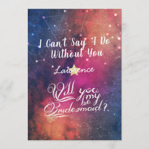 Wedding Will You Be My Bridesmaid Constellations Invitation