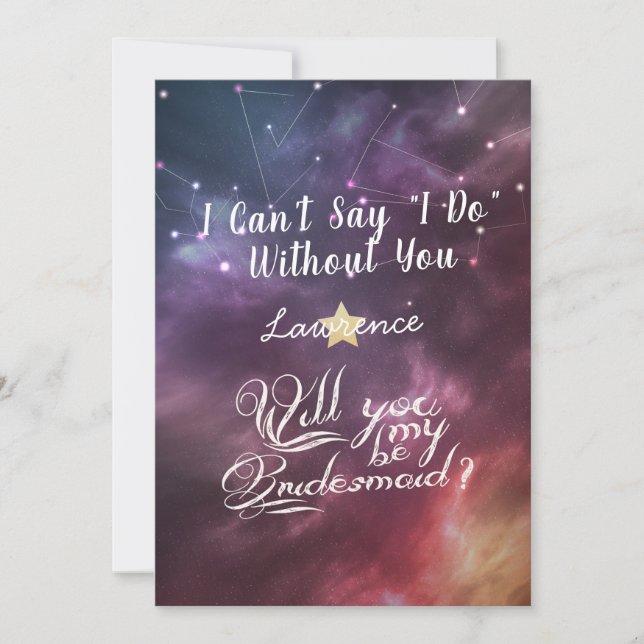 Wedding Will You Be My Bridesmaid Constellations Invitation (Front)