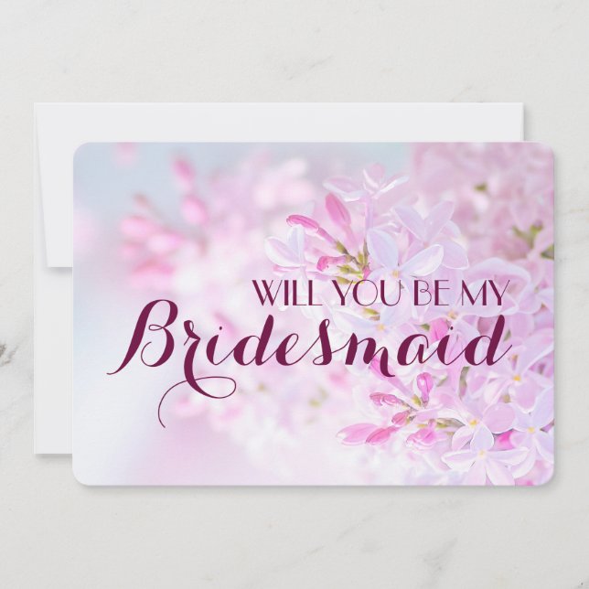 Wedding Will you be my bridesmaid customisable Invitation (Front)