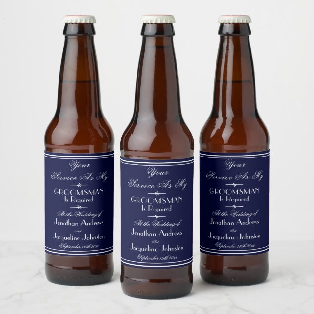 Wedding Will You Be My Groomsman Cool Proposal  Beer Bottle Label (Bottles)