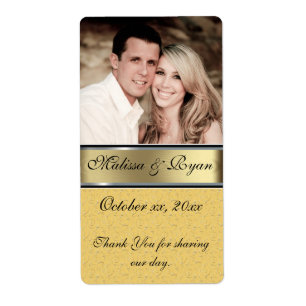 Wedding Wine Elegant Gold Add Your Photo
