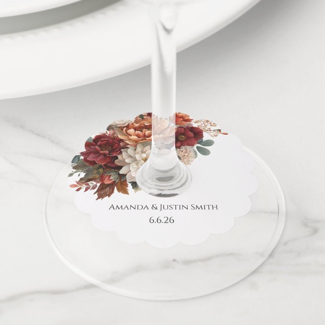 Wedding  wine glass tag (Close Up)