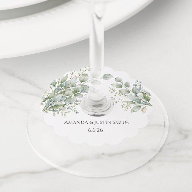 Wedding  wine glass tag (Close Up)
