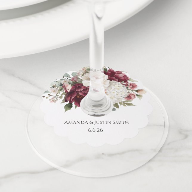 Wedding  wine glass tag (Close Up)