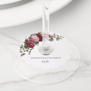 Wedding wine glass tag