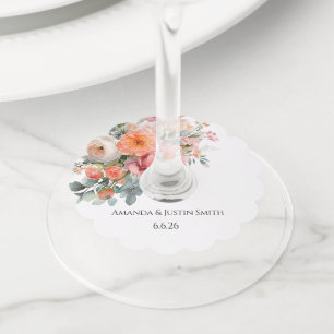 Wedding wine glass tag