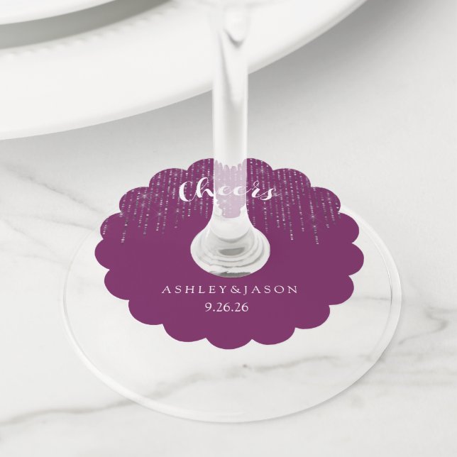 Wedding  wine glass tag (Close Up)