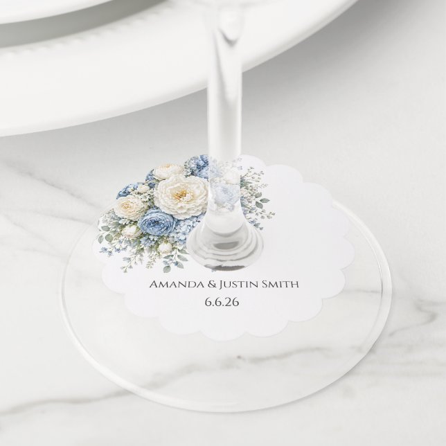 Wedding  wine glass tag (Close Up)