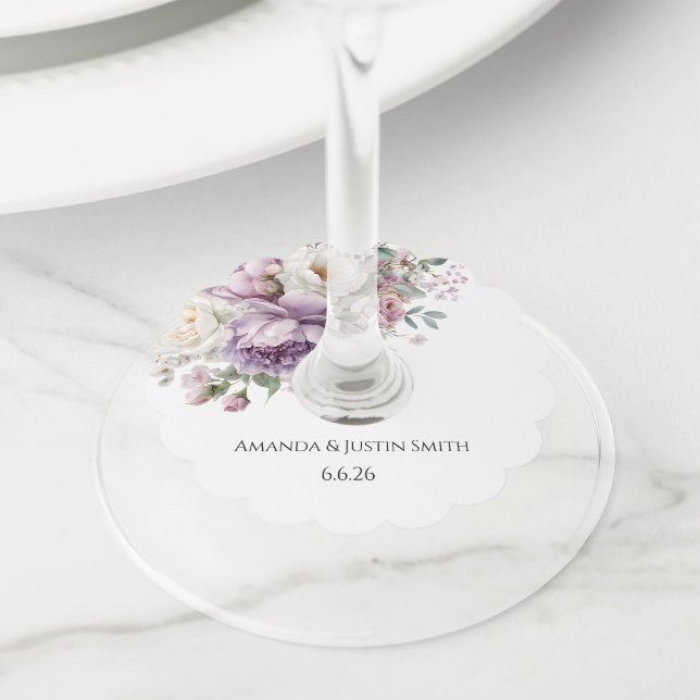 Wedding  wine glass tag (Close Up)