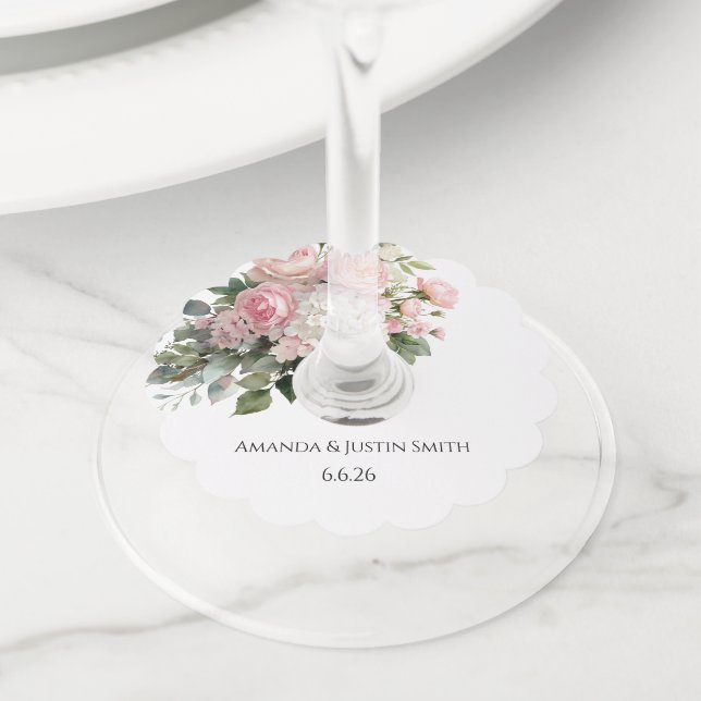 Wedding  wine glass tag (Close Up)