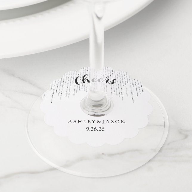 Wedding  wine glass tag (Close Up)