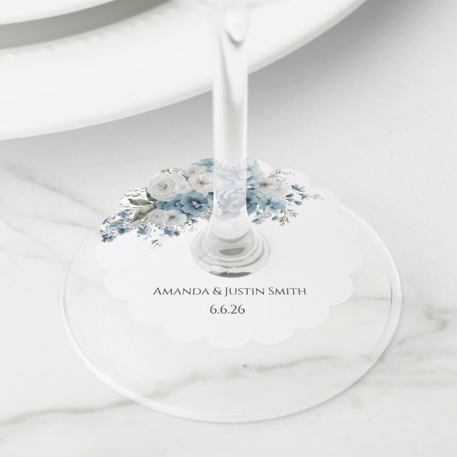Wedding  wine glass tag (Close Up)