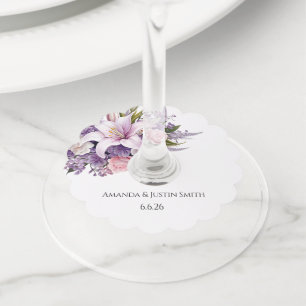 Wedding wine glass tag