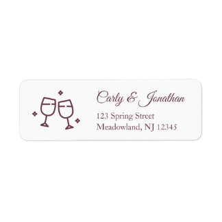 Wedding Wine Glasses Return Address Labels