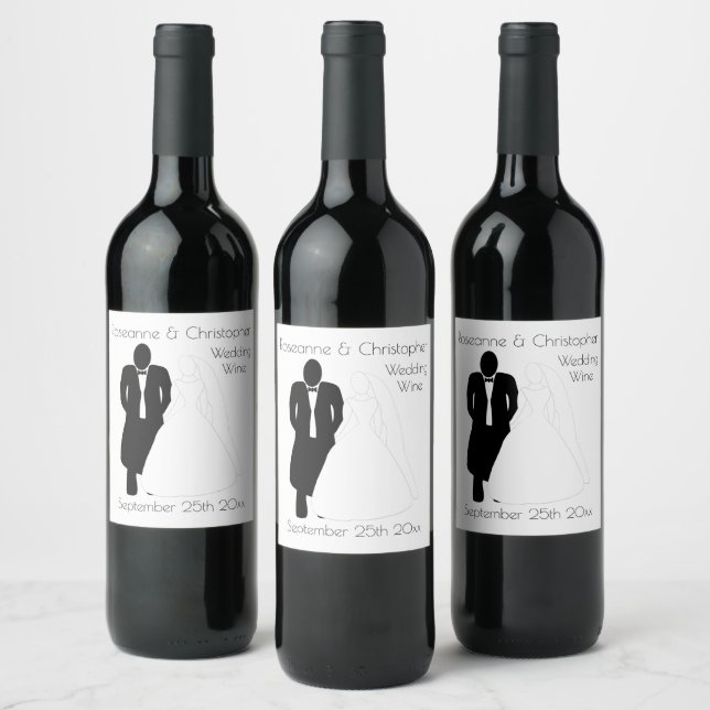 Wedding Wine Label Bride Groom (Bottles)
