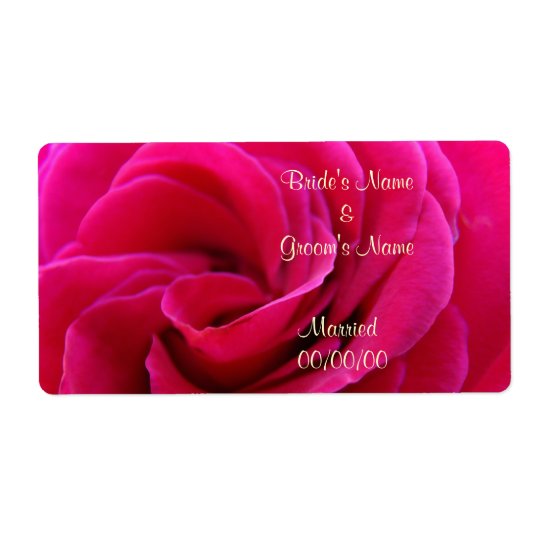 Wedding Wine labels custom Rose Bride Groom Name