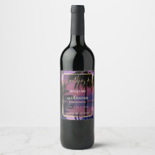 Wedding Wine Labels Exotic Tropical Night Beach