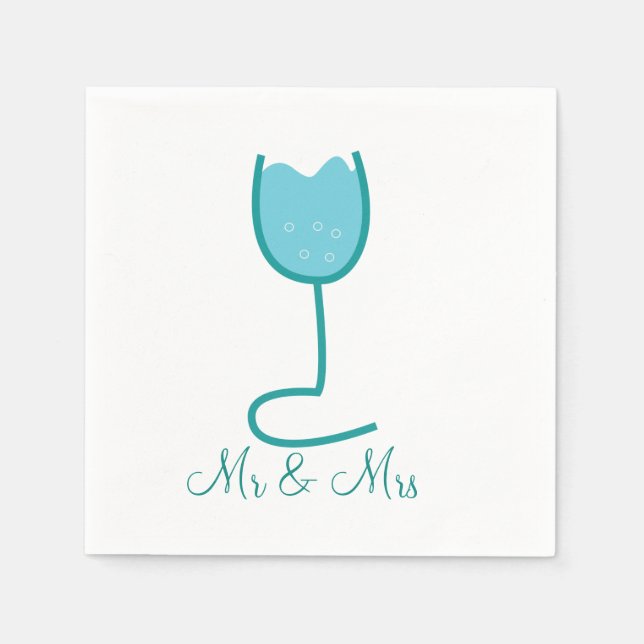 Wedding Wine Personalised Napkins (Front)