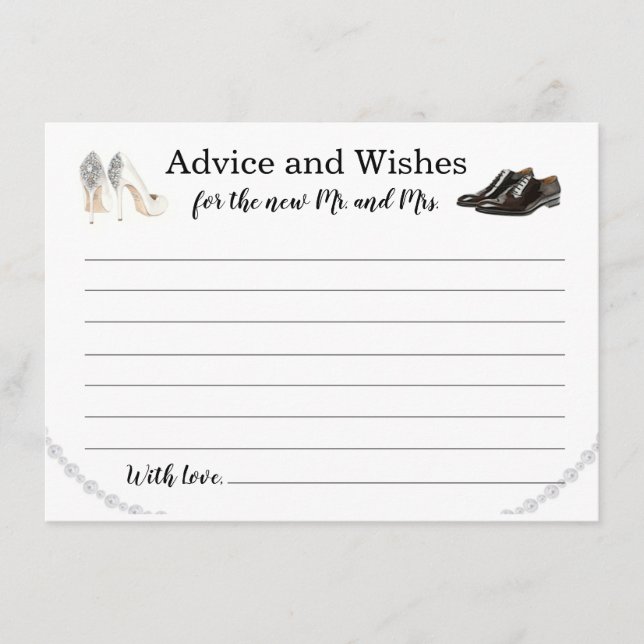 Wedding Wishes Advice Card (Front)