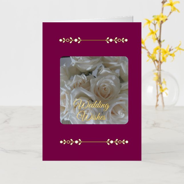 Wedding Wishes, Folded Greeting Card (Yellow Flower)