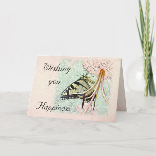 Wedding Wishes Swallowtail Butterfly on Lily Card