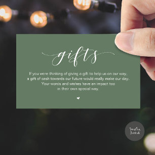 Wedding Wishing Well, A Note On Gifts Enclosure Card