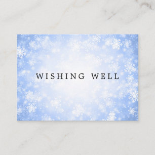 Wedding Wishing Well Blue Winter Wonderland Enclosure Card