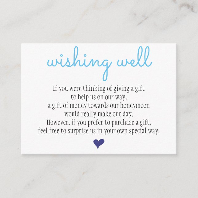 Wedding Wishing Well Card (Front)