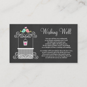 Wedding Wishing Well Cute Love Birds Enclosure Card