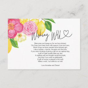 Wedding Wishing Well Gift Request Floral Enclosure Card
