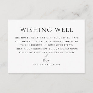 Wedding Wishing Well Honeymoon Fund & Cash Gift Invitation