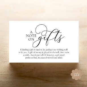 Wedding Wishing Well, Monetary Gift Registry Enclosure Card