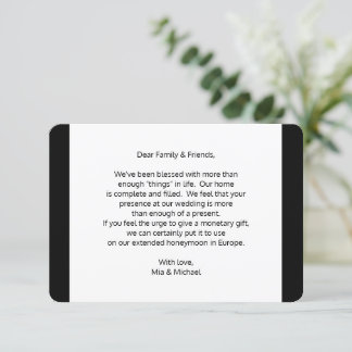 Wedding Wishing Well Money Gift Enclosure Card