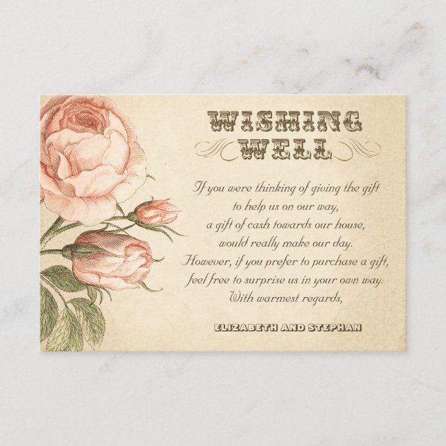 wedding wishing well vintage cards (Front)