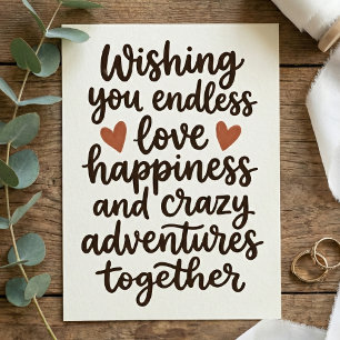 Wedding Wishing You Endless Love Happiness eco Card
