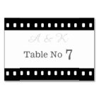 Wedding With A Movie Film Theme Table Card