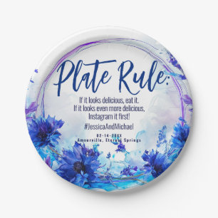 💍 Wedding with # Cornflowers & Lavender Elegance Paper Plate