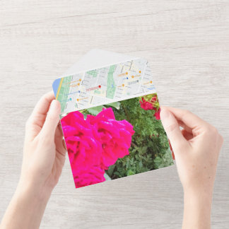 Wedding With Roses Invitation All In One