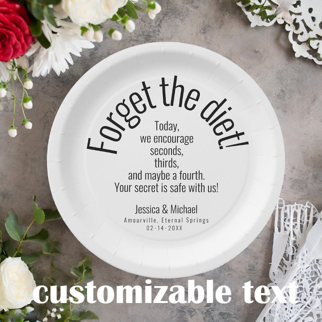 💍 Wedding witty  Minimalist Elegant  Paper Plate (Round Paper Plate from the Elegance Collection – a whimsically delightful addition to your wedding)