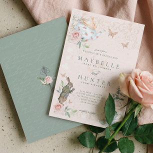 Wedding Wonderland Vintage Alice In Wonderland Invitation