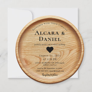Wedding Wood Cut Unique Custom Invitation