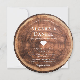Wedding Wood Cut Unique Custom Invitation