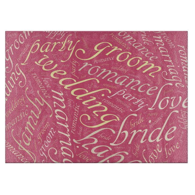 Wedding word cloud cutting board (Front)