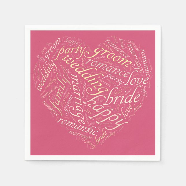 Wedding word cloud napkin (Front)