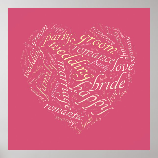 Wedding word cloud poster (Front)
