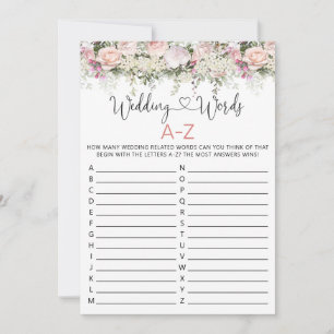 Wedding Words A-Z Bridal Shower Game Invitation