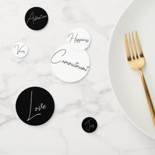 Wedding Words Saying Theme Romantic Table Confetti