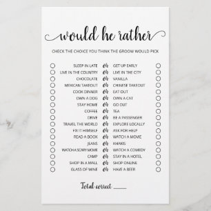 Wedding Would He Rather editable game