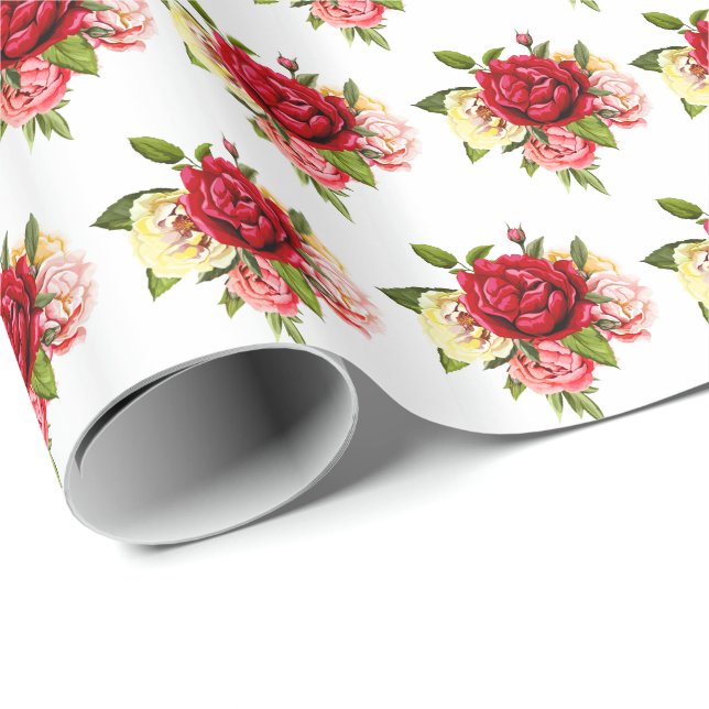 Wedding Wrapping Paper-Roses Wrapping Paper (Roll Corner)