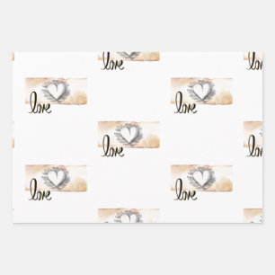 Wedding wrapping paper set for gifts and shower